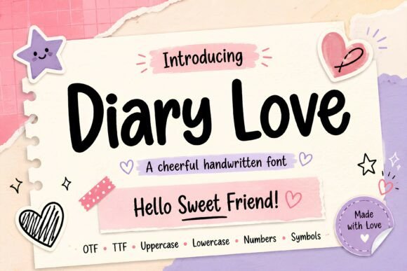 Diary Love: A Cheerful Handwritten Font for Creative Projects